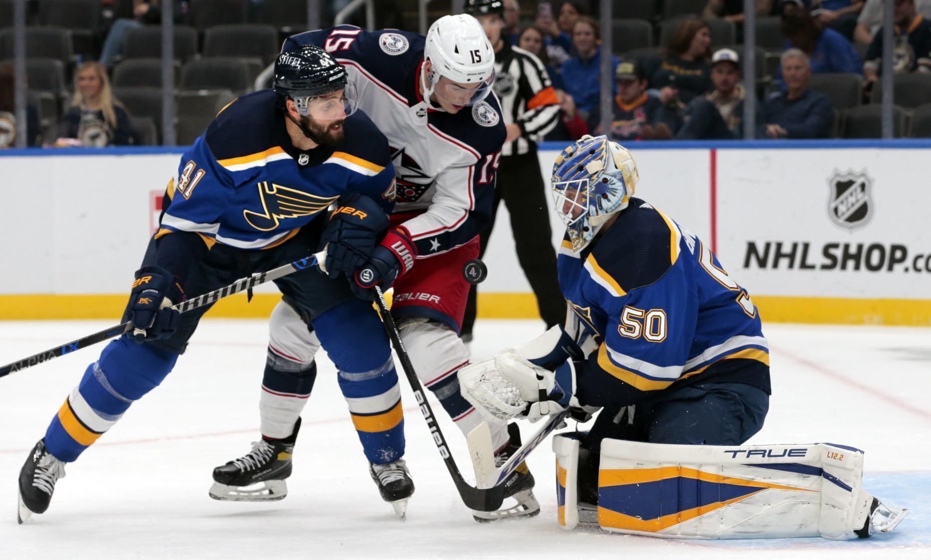 Blues, Blue Jackets play final exhibition